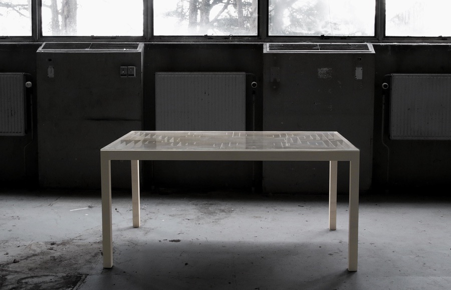 A Wooden Coffee Table with a Magnetic Maze