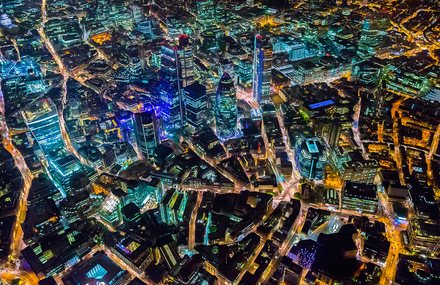 London From Above at Night