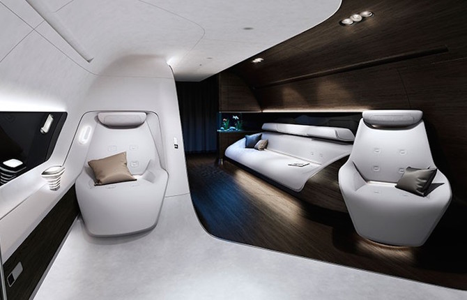 Luxurious and Warm Aircraft Cabin