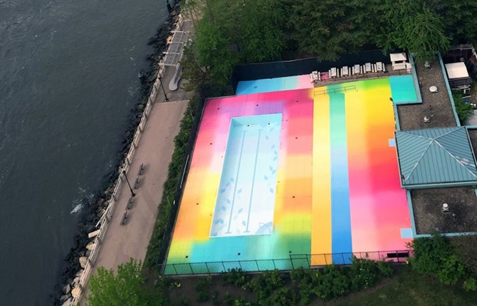 Stunning Rainbow Floor at The Swimming Pool
