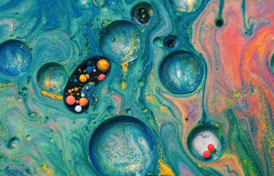 Abstract Macro of Oiled Ink and Soap