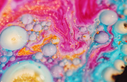 Abstract Macro of Oiled Ink and Soap