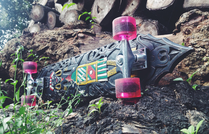 Traditional Indonesian Shield Turned into Skateboard