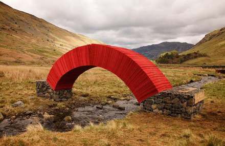 A Red Bridge Made of 20000 Paper Sheets