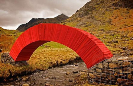 A Red Bridge Made of 20000 Paper Sheets