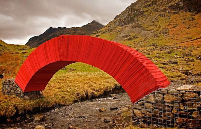 A Red Bridge Made of 20000 Paper Sheets