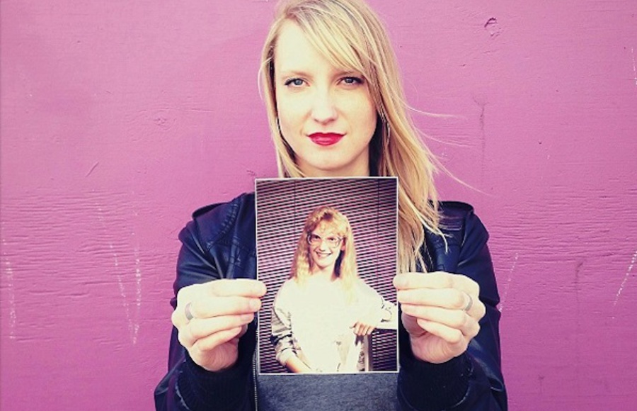 Portraits of Adults Posing with Their School Photos