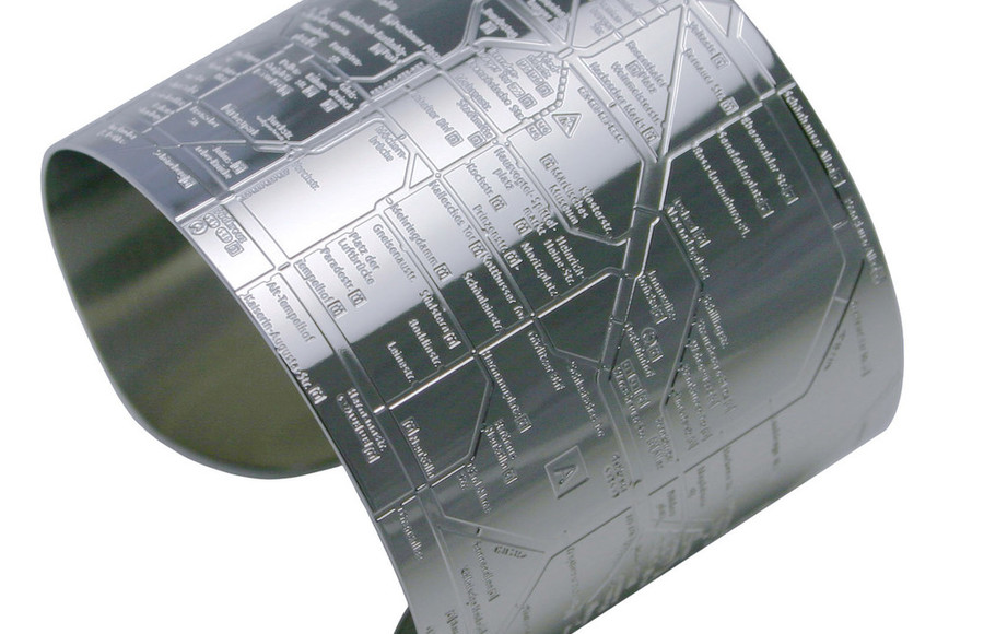 Engraved Subway Maps on Bracelets