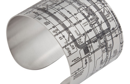 Engraved Subway Maps on Bracelets