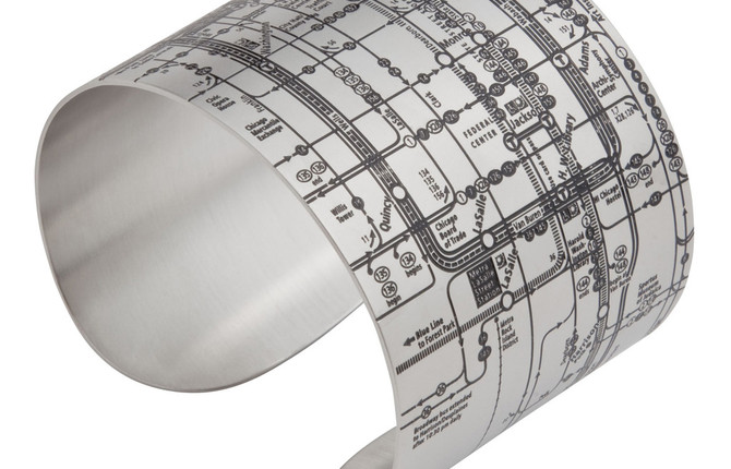 Engraved Subway Maps on Bracelets