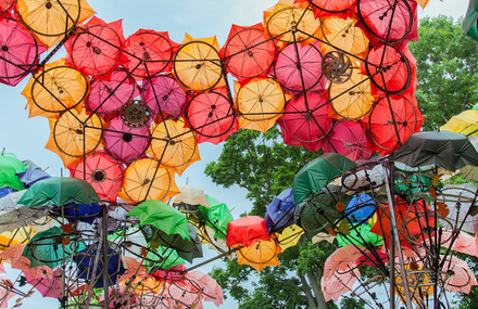 Colorful Umbrellas for a Dreaming Area