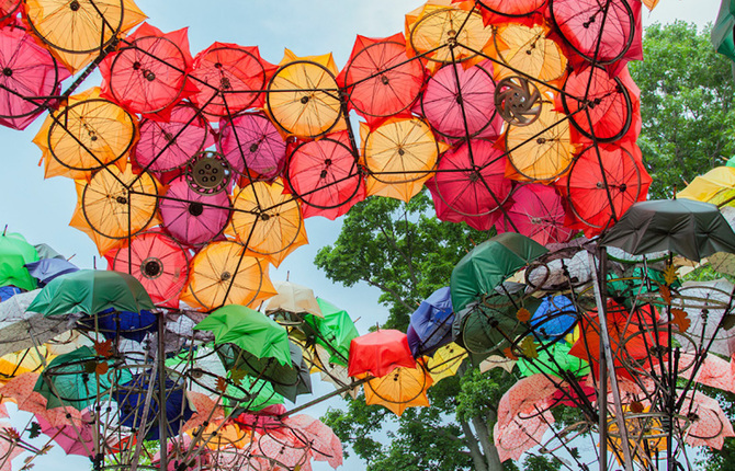 Colorful Umbrellas for a Dreaming Area