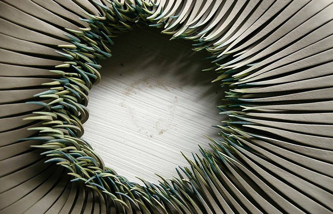 Paperlike Ceramics of Sprouting Blades of Grass