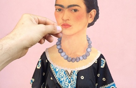 Air Collages with Classical Paintings on City Snapshots
