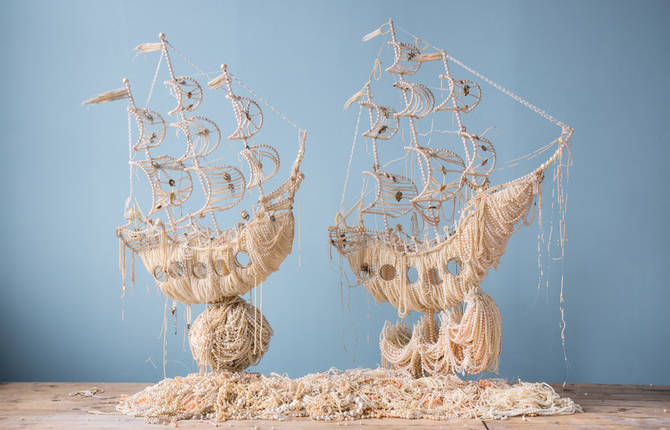 Pearl Sailing Ship Sculpture