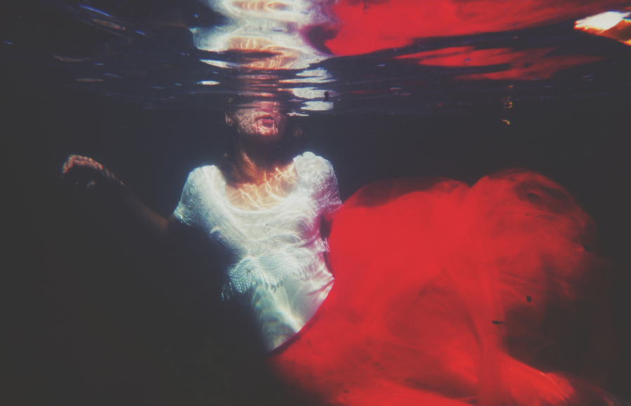 Underwater Dressed Women