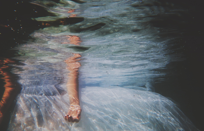 Underwater Dressed Women