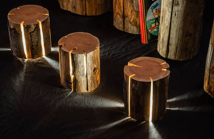 Cracked Log Lamps