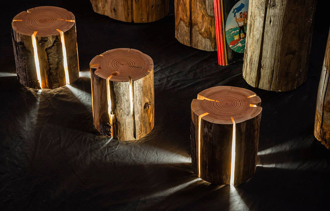 Cracked Log Lamps