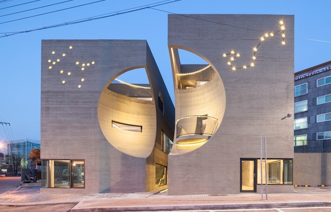 A Cultural Center with a Spherical Void