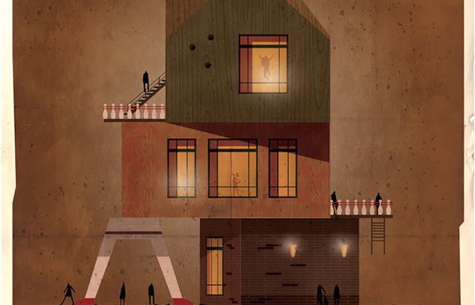 Imaginative Movie Directors Houses Illustrations