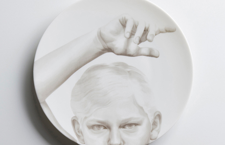 Hand-Drawn White Plates Collection
