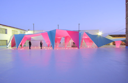 Folded-Steel Shelter for School Playground