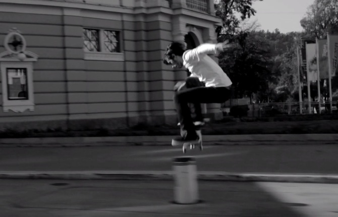 Freedom Black and White Skateboard Session