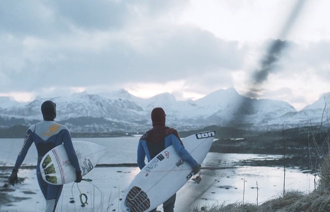 A Surf Session in Norwegian Cold