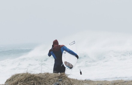 A Surf Session in Norwegian Cold