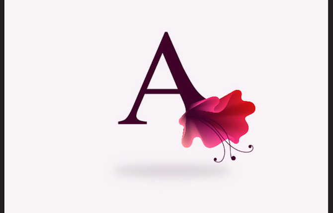 Floral Times New Roman Alphabet Typography