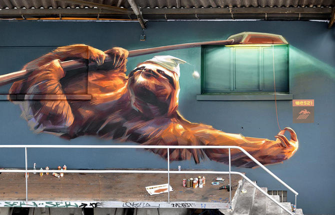 Street Art Playful Murals and Paintings by Wes 21