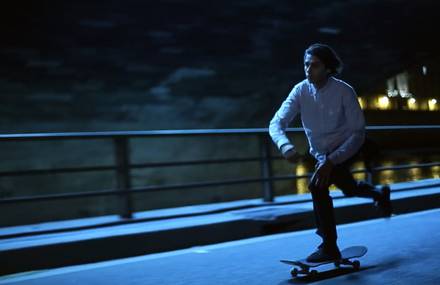 A Skateboard Ride in Paris By Night
