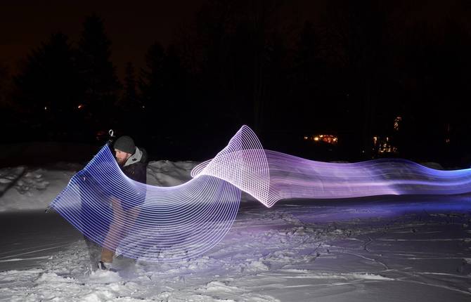 Movements Captured in Light Painting