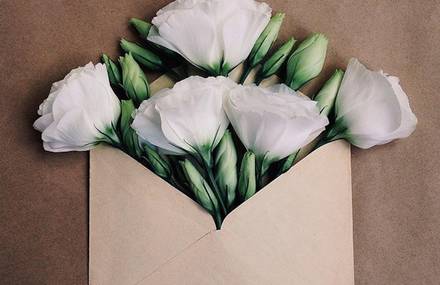 Flowers Bouquets in Vintage Envelopes