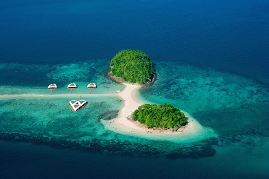 An Aerial View Of An Uninhabited Tropical Island