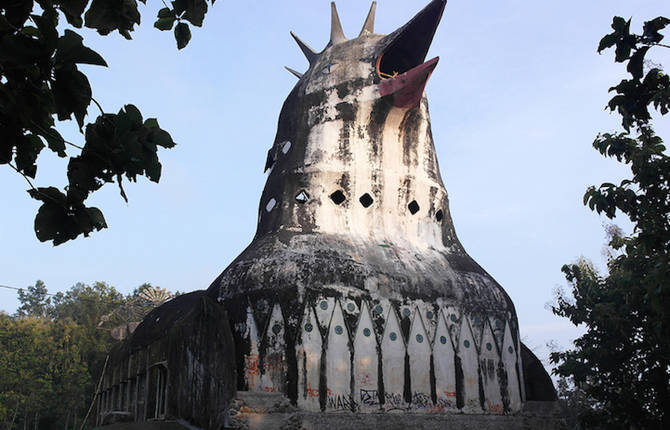 Abandoned Indonesian Church Shaped like a Chicken