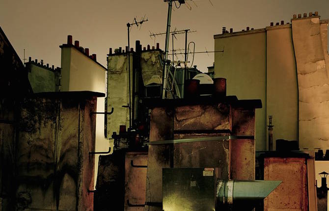 Paris Rooftops by Night