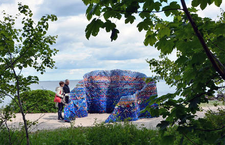 The Bottle Cap Pavilion with 70000 Plastic Pieces