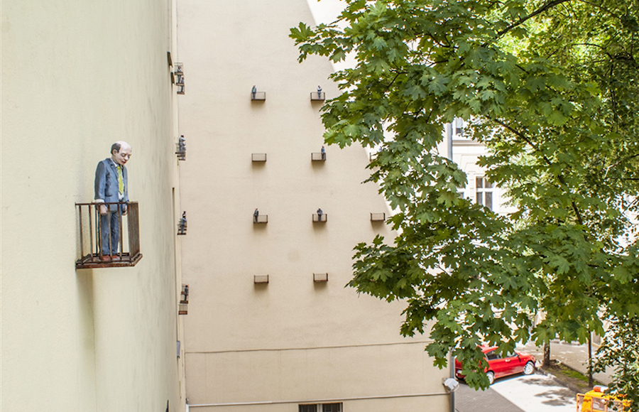 Miniature Cages-like Balconies Attached to a Building