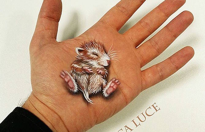 Brilliant Optical Illusions Painted on Palm