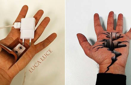 Brilliant Optical Illusions Painted on Palm