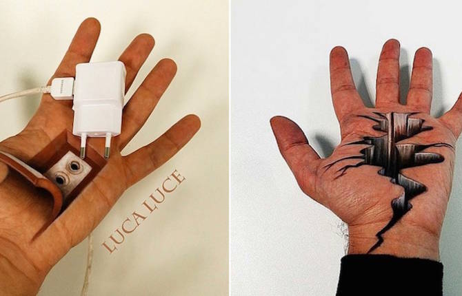 Brilliant Optical Illusions Painted on Palm