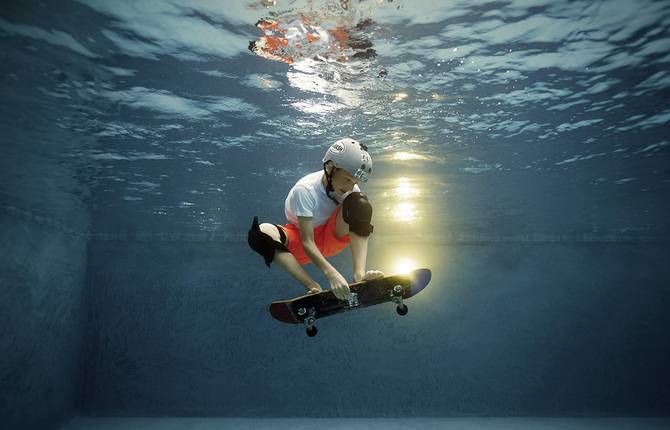 Underwater Photography of Children Playing Sports