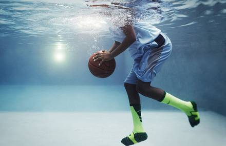 Underwater Photography of Children Playing Sports