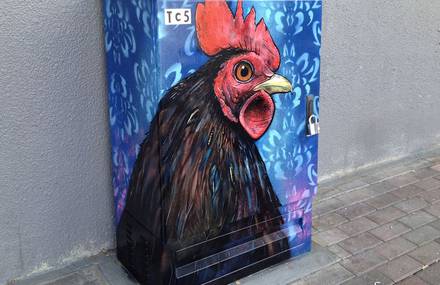 Animal Caricatures on Utility Boxes