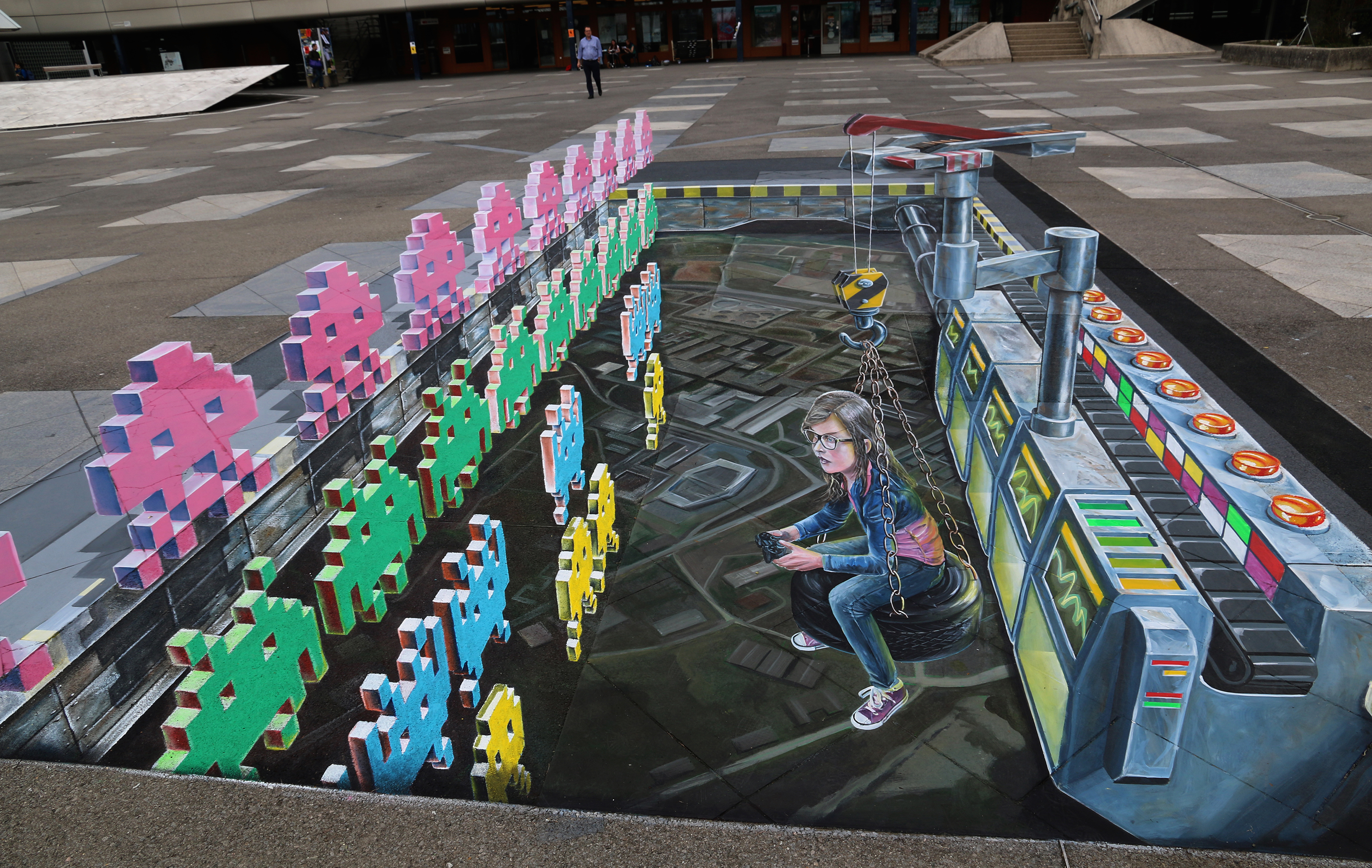 Playful3DChalkStreetArt2