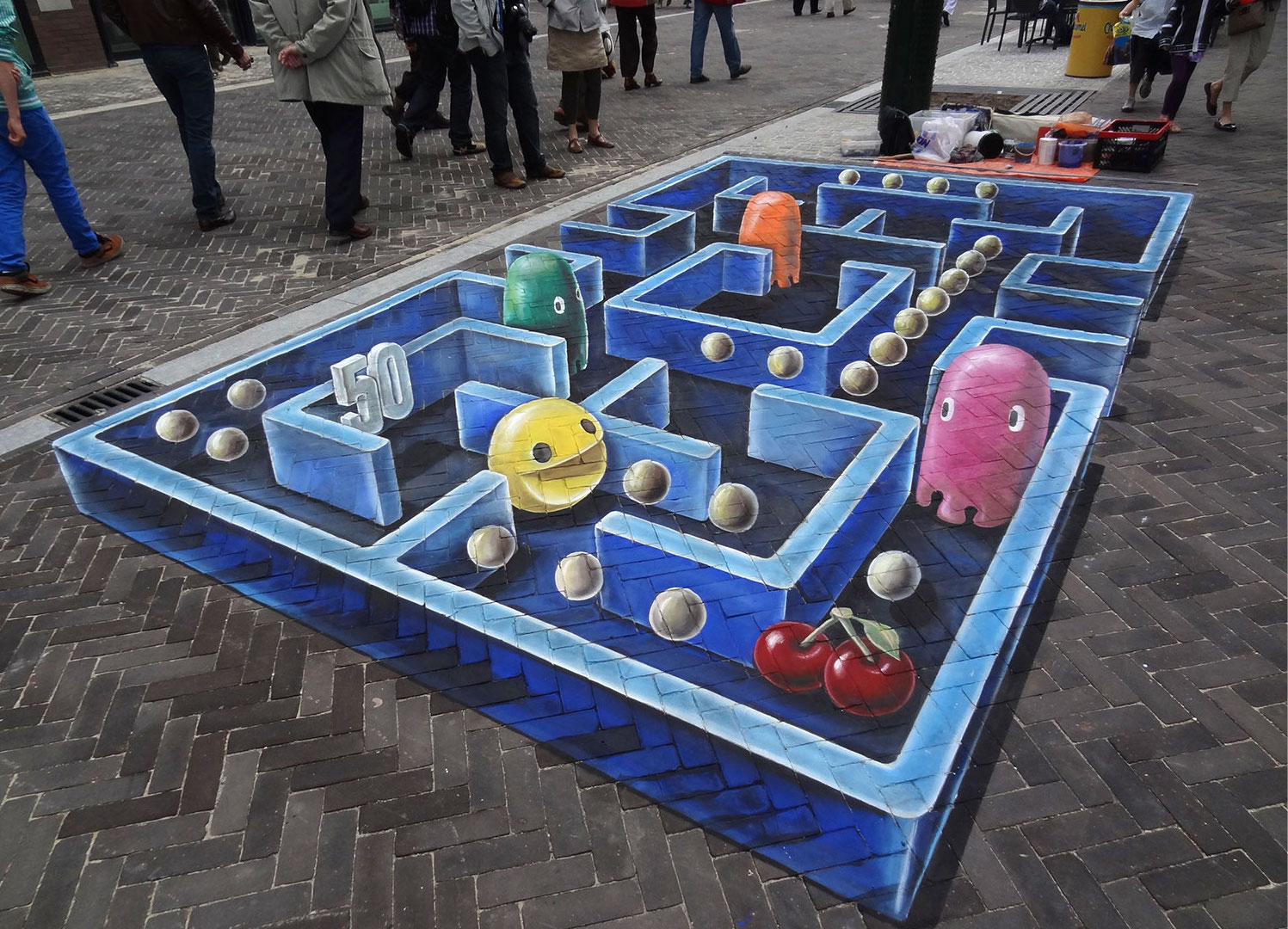 Playful3DChalkStreetArt3