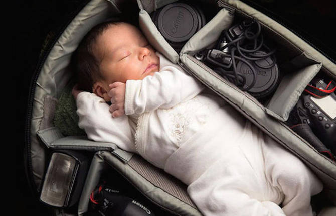 Photographer’s Babies in Camera Bags