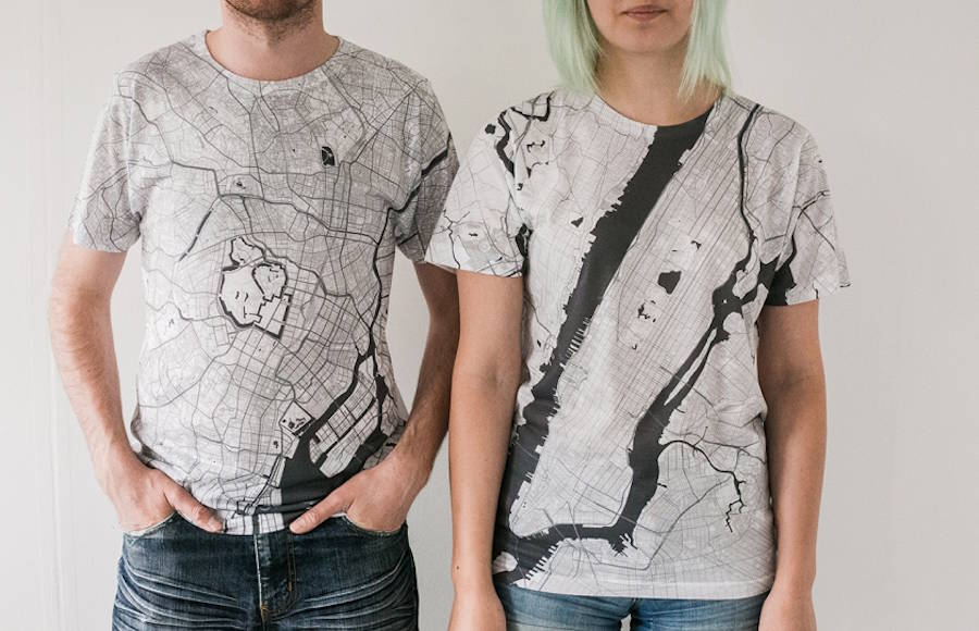 City Maps Printed on T-Shirts